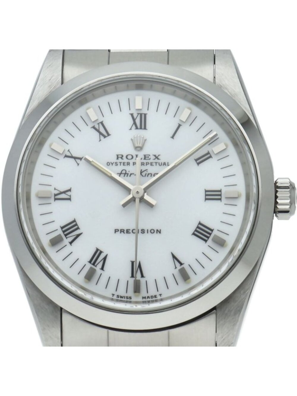 Rolex Air King Box SS Watch White Polished